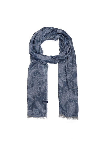 Lacivert Desenli Şal - 2