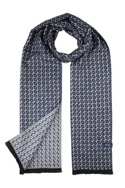 Lacivert-Bej Desenli Atkı 