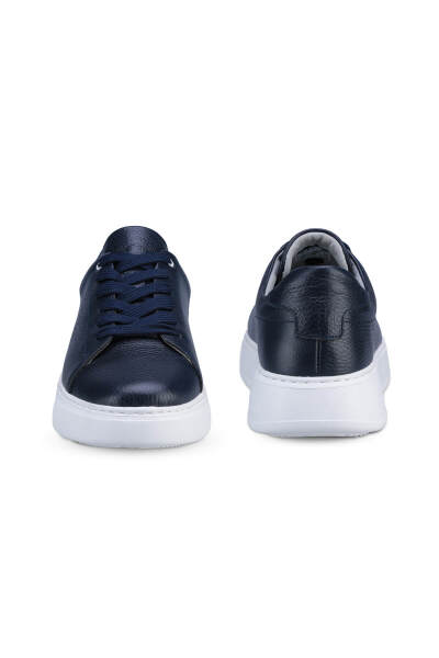 Lacivert Bağcıklı %100 Hakiki Deri Casual Ayakkabı - 3