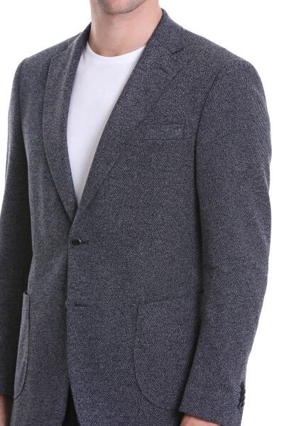 Lacivert Comfort Fit Mono Yaka Klasik Ceket - 6