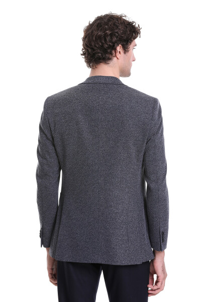 Lacivert Comfort Fit Mono Yaka Klasik Ceket - 8