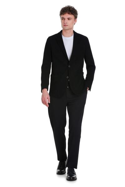 Lacivert Comfort Fit Mono Yaka Klasik Ceket - 1