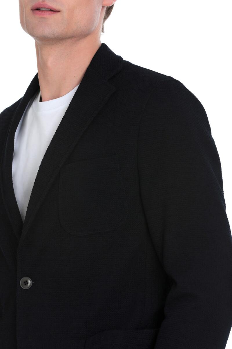 Lacivert Comfort Fit Mono Yaka Klasik Ceket - HTML (1)
