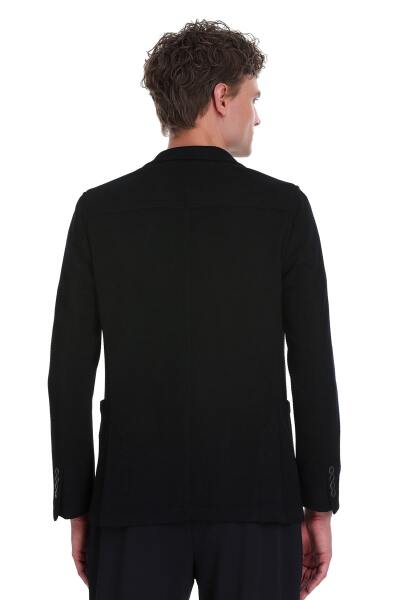 Lacivert Comfort Fit Mono Yaka Klasik Ceket - 5