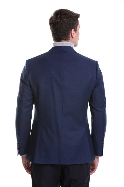 Lacivert Comfort Fit Mono Yaka Klasik Ceket - 8