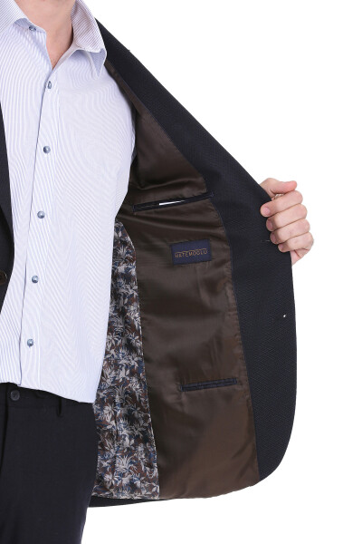 Lacivert Comfort Fit Sivri Yaka Klasik Ceket - 5