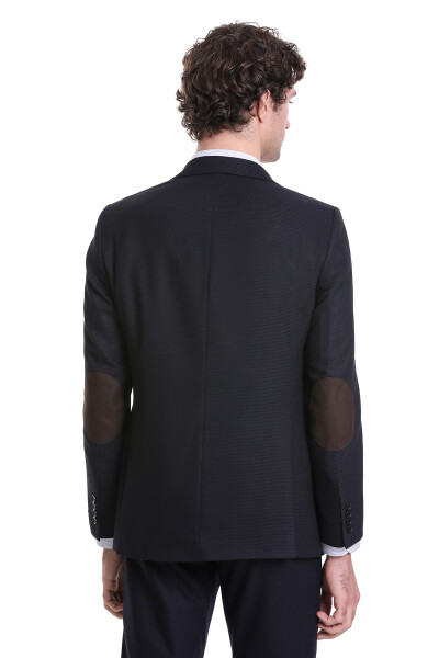 Lacivert Comfort Fit Sivri Yaka Klasik Ceket - 6