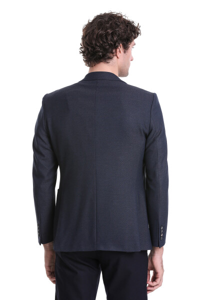 Lacivert Comfort Fit Sivri Yaka Klasik Ceket - 7