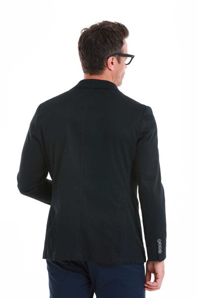 Lacivert Comfort Fit Mono Yaka Klasik Ceket - 9