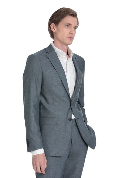 Lacivert Comfort Fit Mono Yaka Klasik Takım Elbise - 2