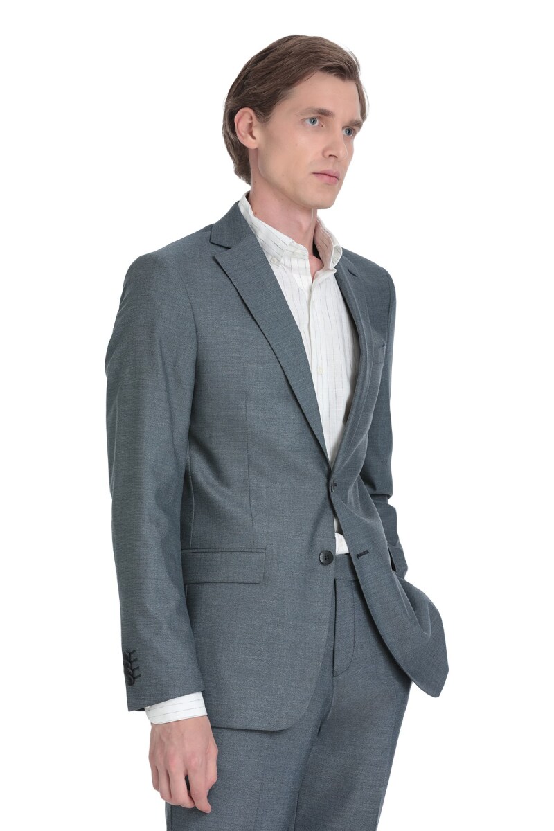 Lacivert Comfort Fit Mono Yaka Klasik Takım Elbise - Hatemoğlu (1)