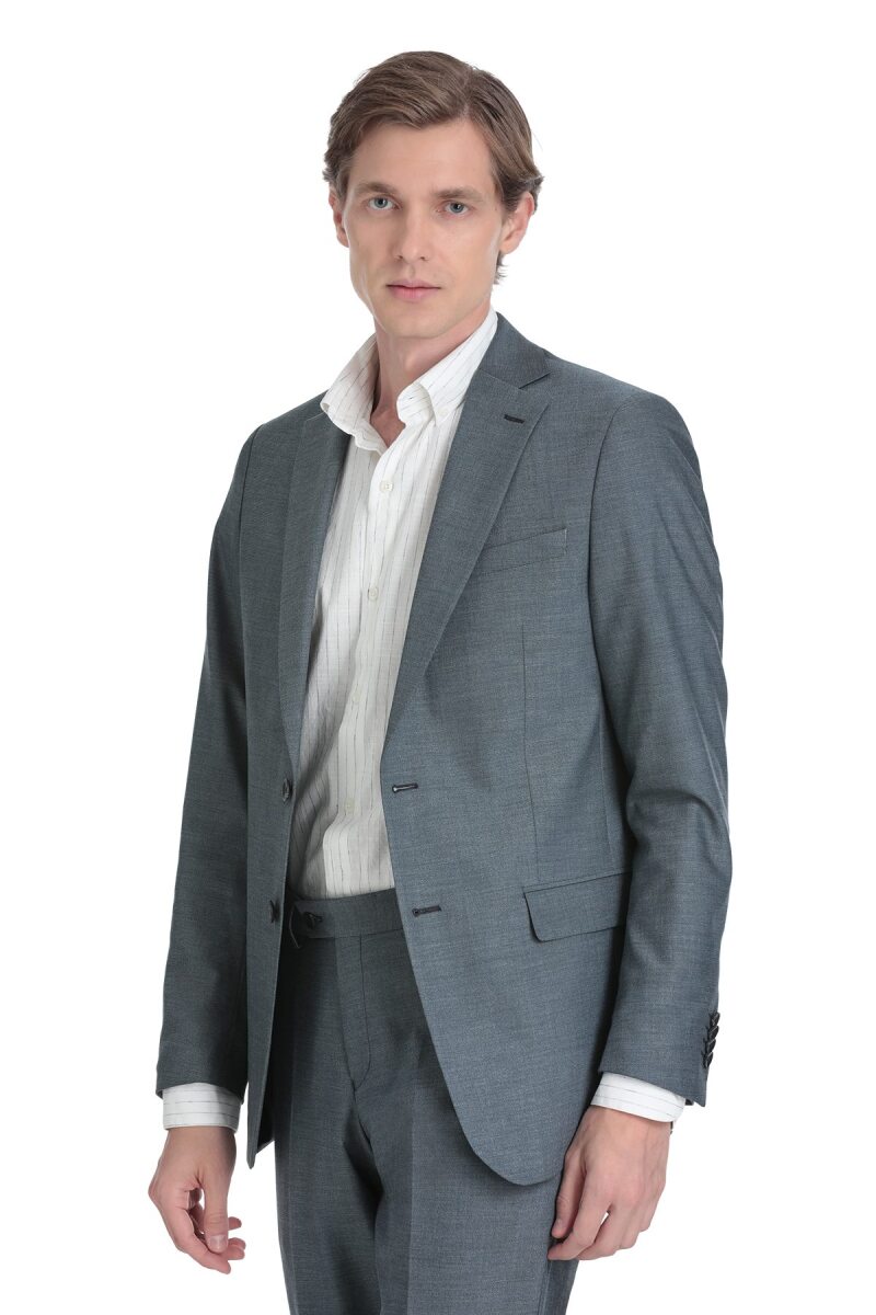 Lacivert Comfort Fit Mono Yaka Klasik Takım Elbise - Hatemoğlu (1)