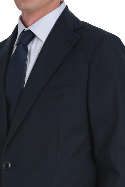 Lacivert Comfort Fit Mono Yaka Klasik Takım Elbise - 5