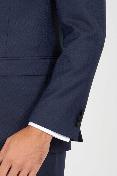 Lacivert Slim Fit Şal Yaka Damatlık - 6