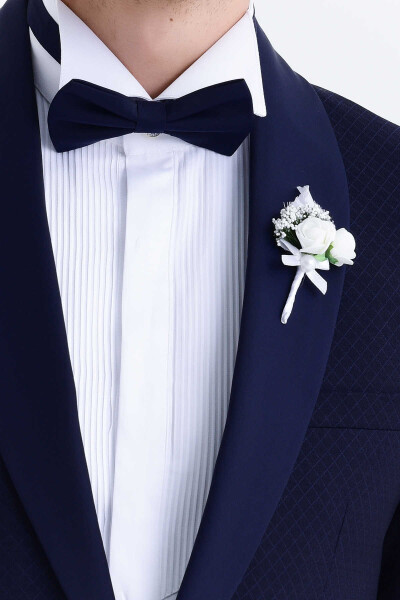 Slim Fit Lacivert Damatlık/Smokin - 5