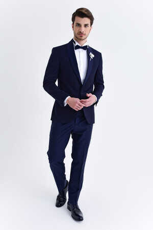 Slim Fit Lacivert Damatlık/Smokin - 6