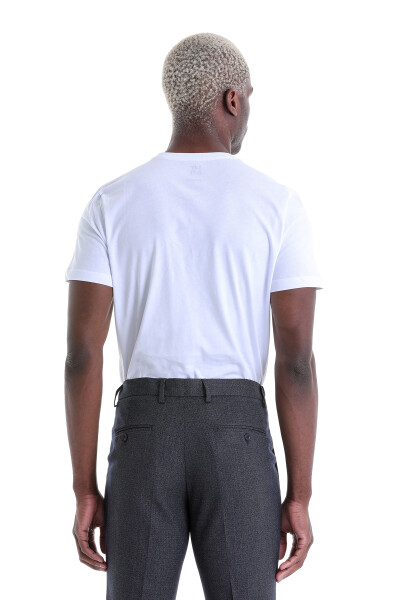 Lacivert Regular Fit Desenli Yandan Cep Kumaş Pantolon - 6