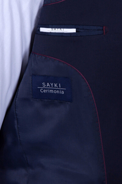 Lacivert D.3 Cerimonia Slim Fit Takım Elbise - 3