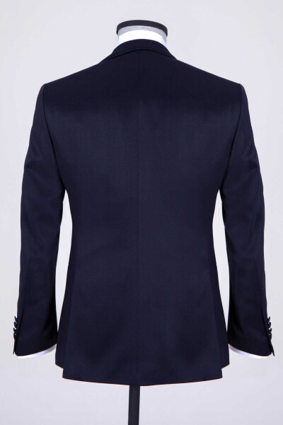 Lacivert D.3 Cerimonia Slim Fit Takım Elbise - 4