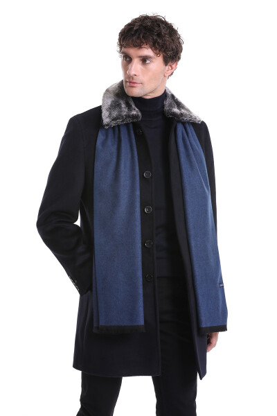 Lacivert Çift Taraflı Atkı - 2