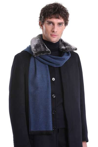 Lacivert Çift Taraflı Atkı - 3