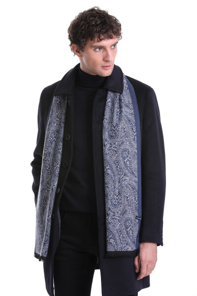 Lacivert Çift Taraflı Atkı - 2