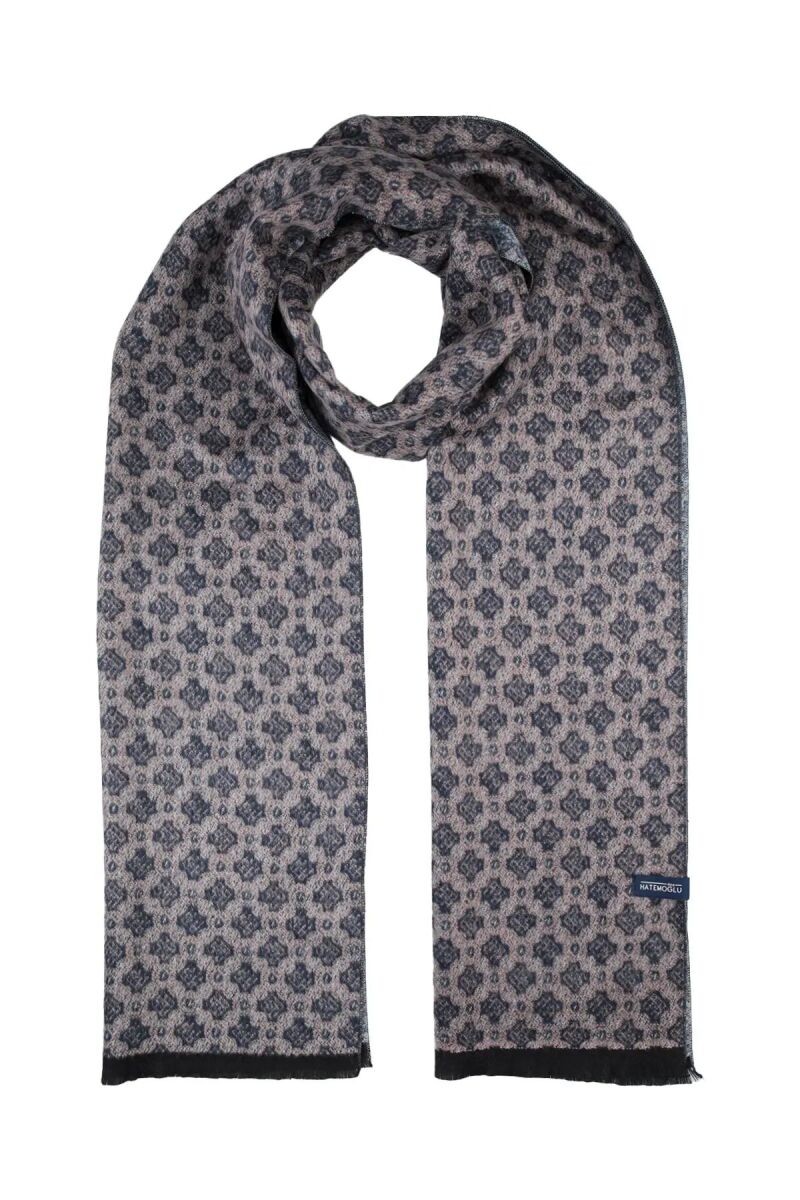 Lacivert Desenli Atkı - Hatemoğlu