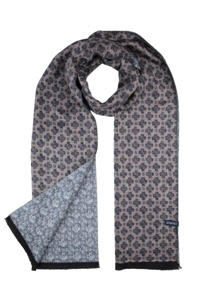 Lacivert Desenli Atkı - 2