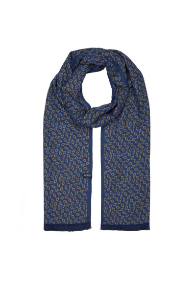 Lacivert Desenli Atkı - 2