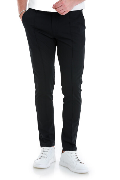 Lacivert Dinamik Fit Düz Yandan Cepli Jogger Pantolon - 2