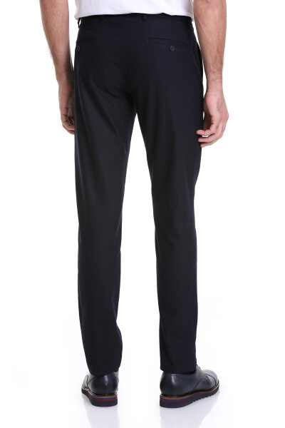 Lacivert Dinamik Fit Düz Yandan Cepli Jogger Pantolon - 5