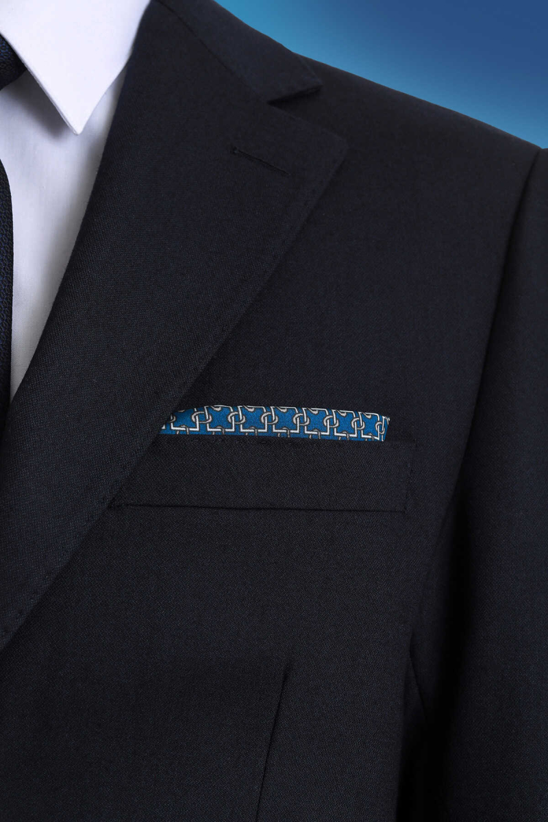 Lacivert Klasik Saten Cep Mendili - Hatem Saykı (1)