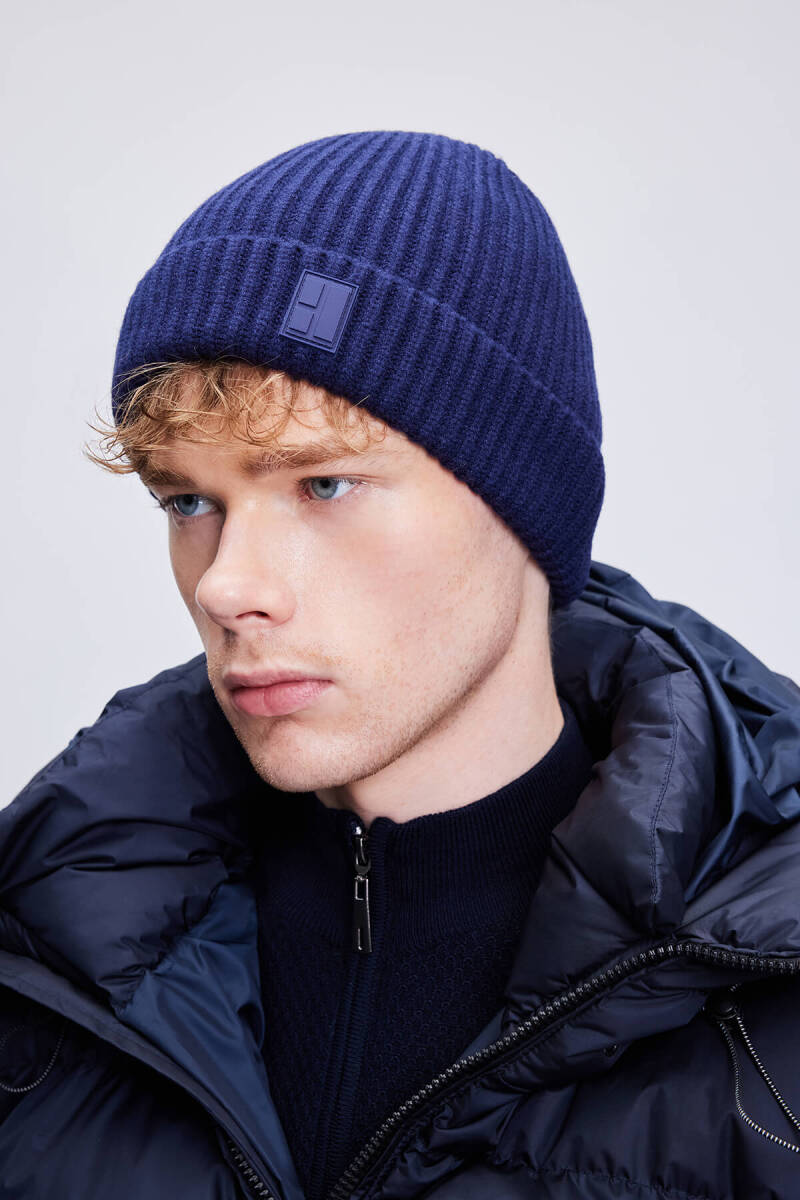 Lacivert Örgü Bere - Hatemoğlu