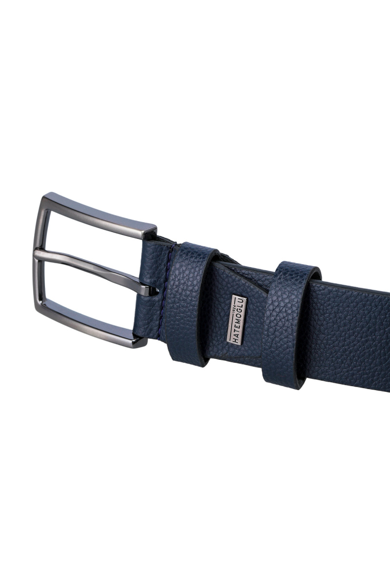 Lacivert Erkek Deri Spor Kemer - Hatemoğlu (1)