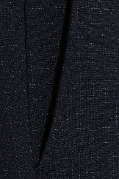 Lacivert Kareli Kumaş Pantolon - 3