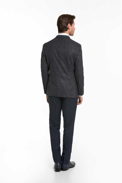 Lacivert Kareli Regular Fit Takım Elbise - 5