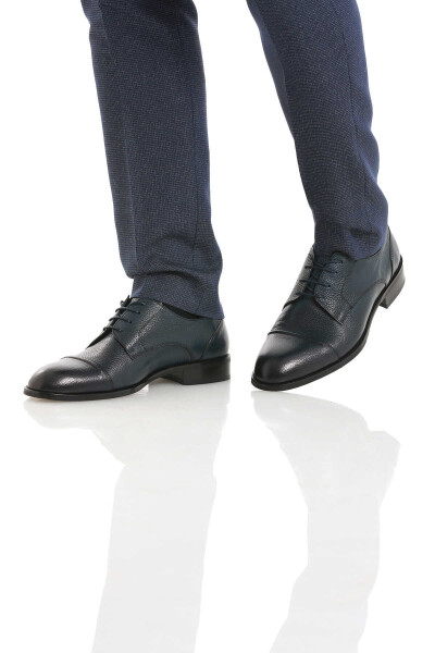 Lacivert Klasik Bağcıklı Deri Ayakkabı - 2