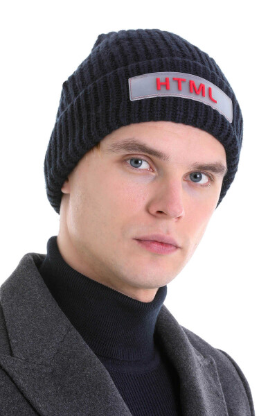 Lacivert Pamuklu Örgü Bere 