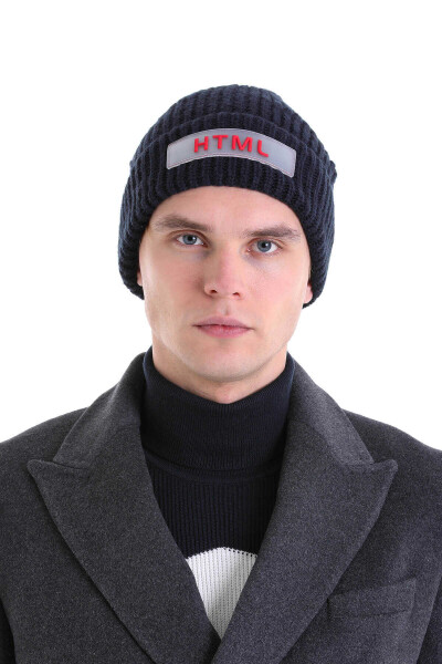 Lacivert Pamuklu Örgü Bere - 3