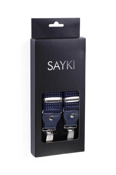 Lacivert Puantiye Desenli Pantolon Askısı - 1