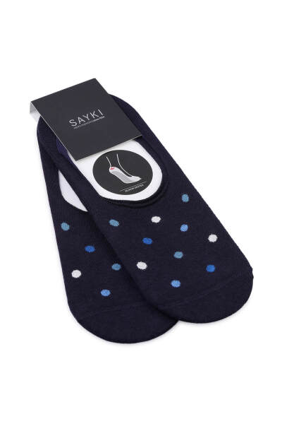 Lacivert Puantiyeli Pamuklu İkili Babet Çorap 