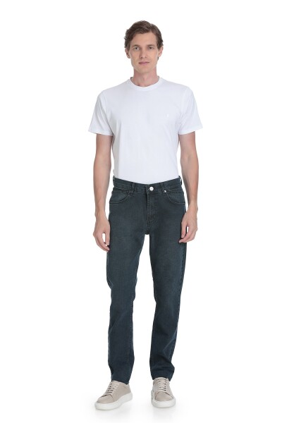 Lacivert Rahat Kesim 5 Cep Pamuklu Kot Pantolon 