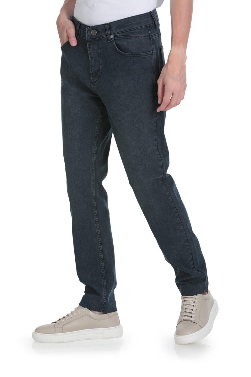 Lacivert Rahat Kesim 5 Cep Pamuklu Kot Pantolon - Saykı (1)