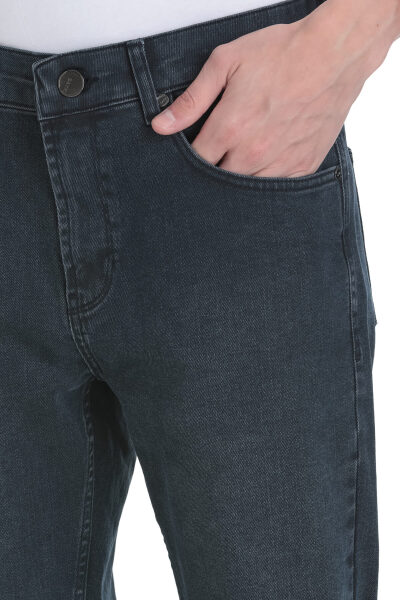 Lacivert Rahat Kesim 5 Cep Pamuklu Kot Pantolon - 4