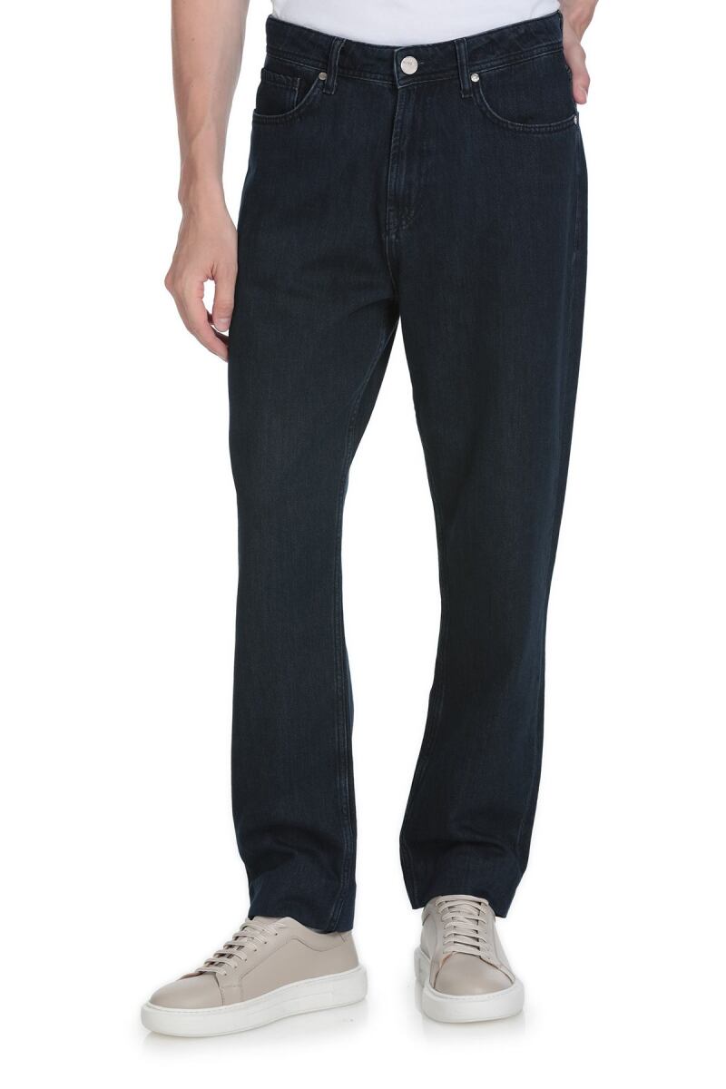 Lacivert Rahat Kesim 5 Cep Pamuklu Kot Pantolon - Saykı (1)