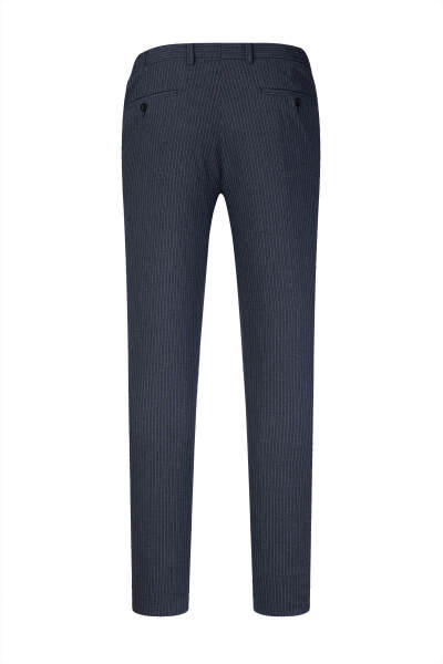 Lacivert Rahat Kesim Çizgili Yandan Cepli Jogger Pantolon - 3