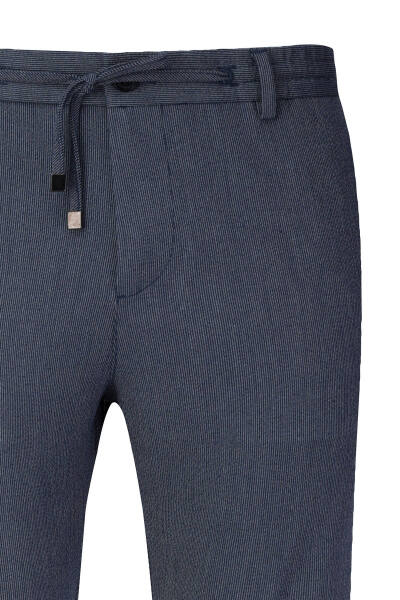 Lacivert Rahat Kesim Yandan Cepli Jogger Pantolon - 2