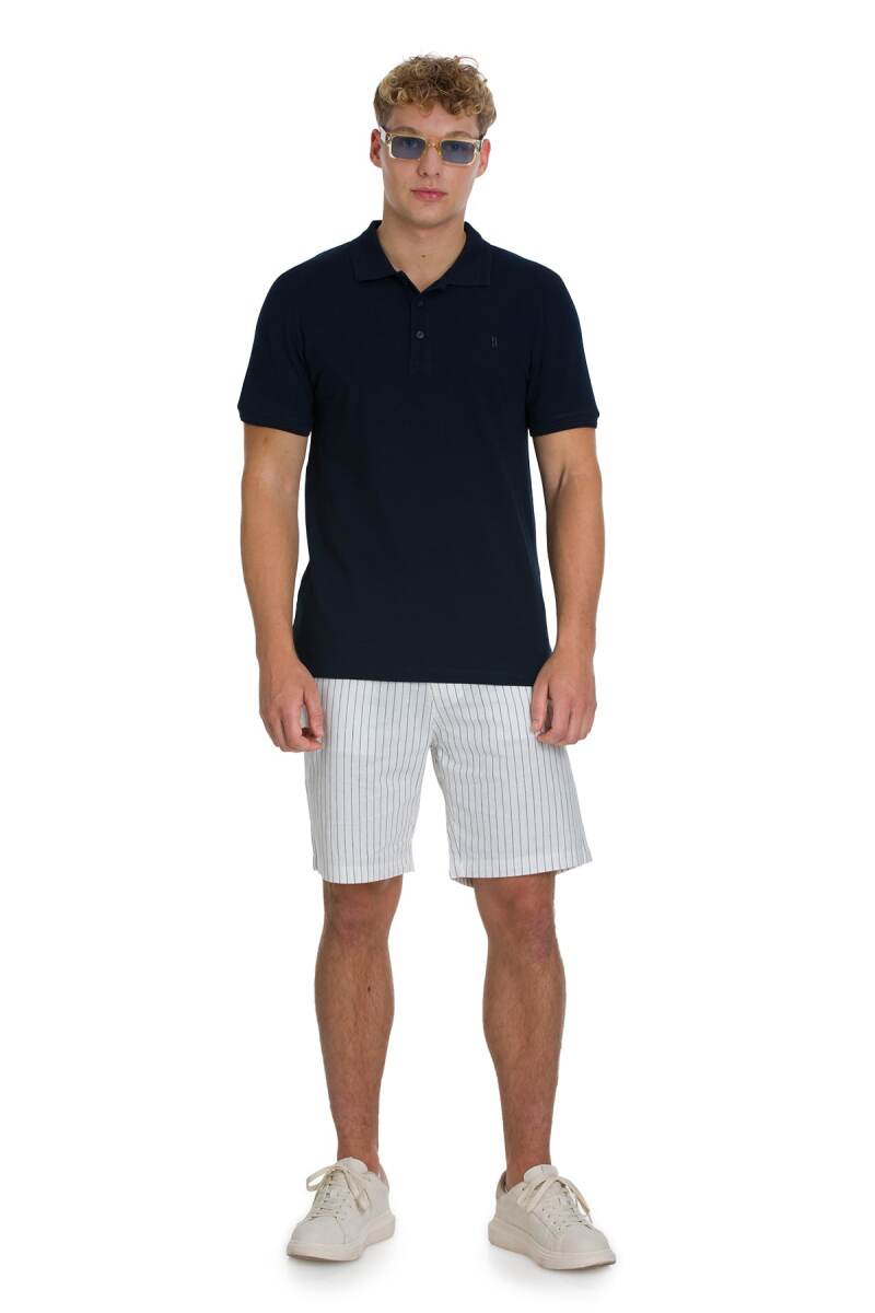 Lacivert Regular Fit 100% Pamuklu Polo Yaka Tişört - Hatemoğlu (1)