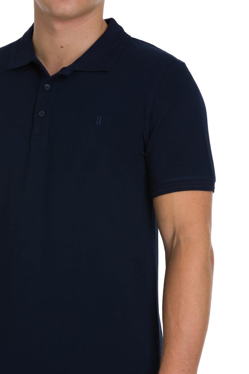 Lacivert Regular Fit 100% Pamuklu Polo Yaka Tişört - Hatemoğlu (1)
