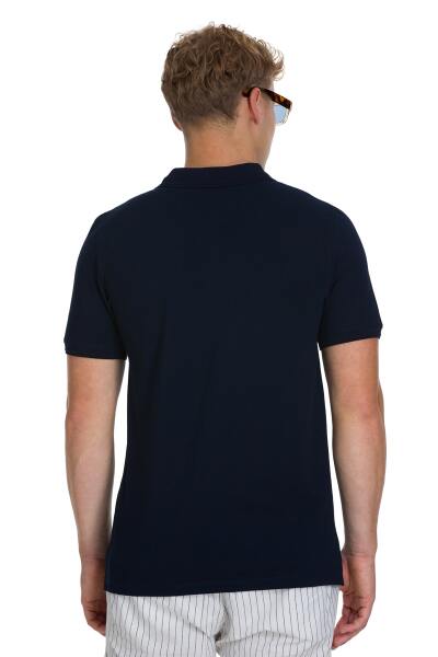 Lacivert Regular Fit 100% Pamuklu Polo Yaka Tişört - 5